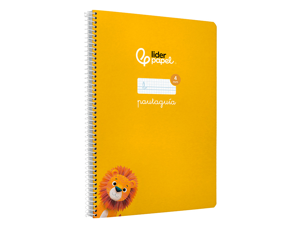 CUADERNO ESPIRAL LIDERPAPEL A4 PAUTAGUIA TAPA DURA 80H 90GR CUADRO PAUTADO 4MM COLOR AMARILLO
