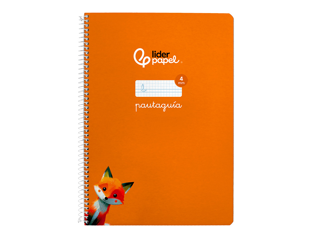 CUADERNO ESPIRAL LIDERPAPEL A4 PAUTAGUIA TAPA DURA 80H 90GR CUADRO PAUTADO 4MM COLOR NARANJA