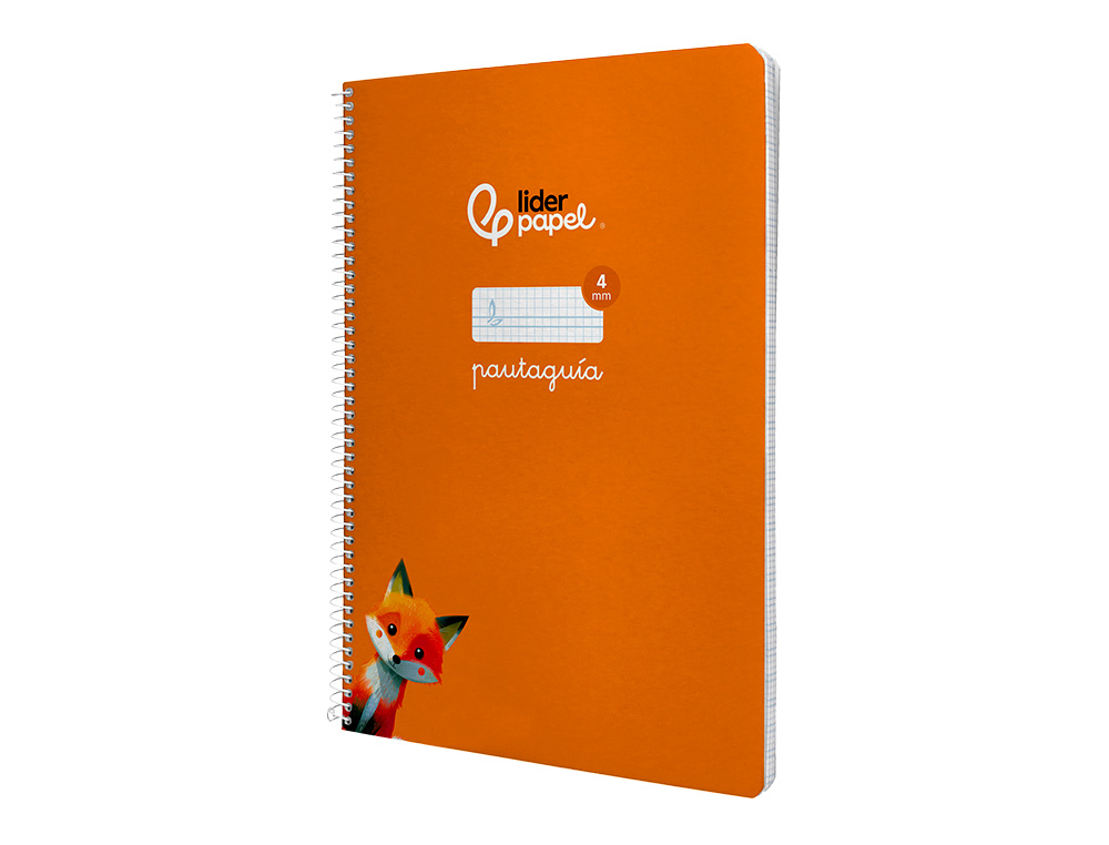 CUADERNO ESPIRAL LIDERPAPEL A4 PAUTAGUIA TAPA DURA 80H 90GR CUADRO PAUTADO 4MM COLOR NARANJA