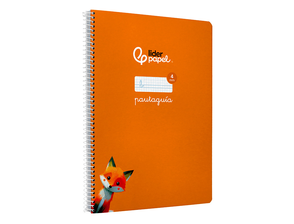 CUADERNO ESPIRAL LIDERPAPEL A4 PAUTAGUIA TAPA DURA 80H 90GR CUADRO PAUTADO 4MM COLOR NARANJA