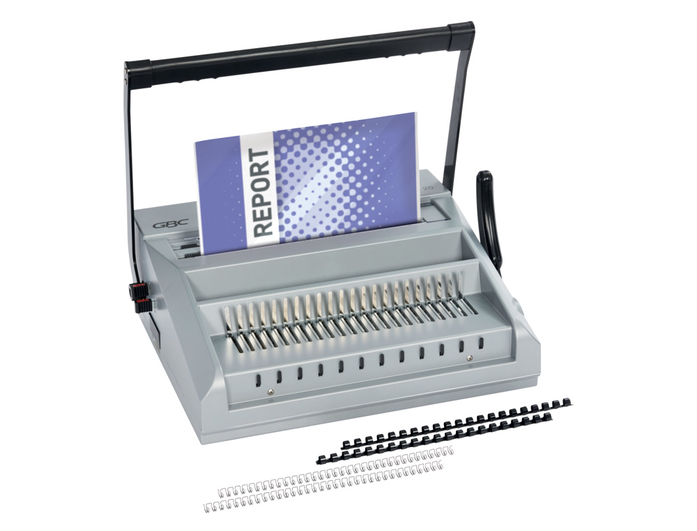 ENCUADERNADORA PARA ESPIRAL GBC MULTIBIND MB20 PERFORA 20 HOJAS TAMAO A4 ENCUADERNA 500 HOJAS