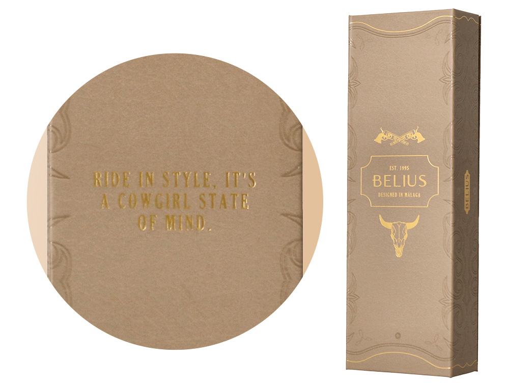ROLLER BELIUS WILD WEST ALUMINIO COLOR BEIGE TINTA COLOR NEGRO CAJA DE DISEO