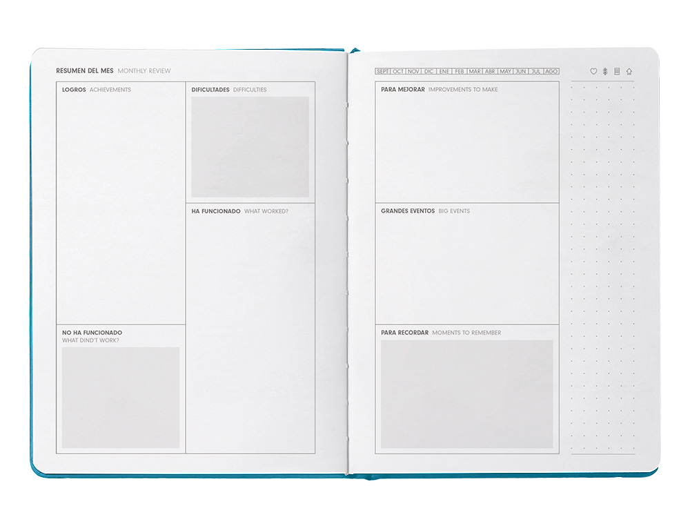 AGENDA ESCOLAR ANTARTIK 25-26 ENCUADERNADA GO! SIMIL PIEL VERDE SEMANA VISTA A5 BILINGE PAPEL FSC 80 GR