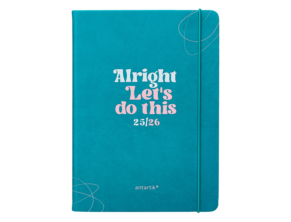AGENDA ESCOLAR ANTARTIK 25-26 ENCUADERNADA GO! SIMIL PIEL VERDE SEMANA VISTA A5 BILINGE PAPEL FSC 80 GR