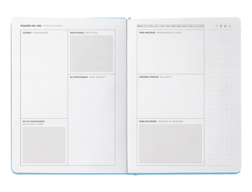 AGENDA ESCOLAR ANTARTIK 25-26 ENCUADERNADA GO! SIMIL PIEL AZUL SEMANA VISTA A5 BILINGE PAPEL FSC 80 GR