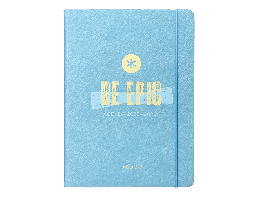 AGENDA ESCOLAR ANTARTIK 25-26 ENCUADERNADA GO! SIMIL PIEL AZUL SEMANA VISTA A5 BILINGE PAPEL FSC 80 GR