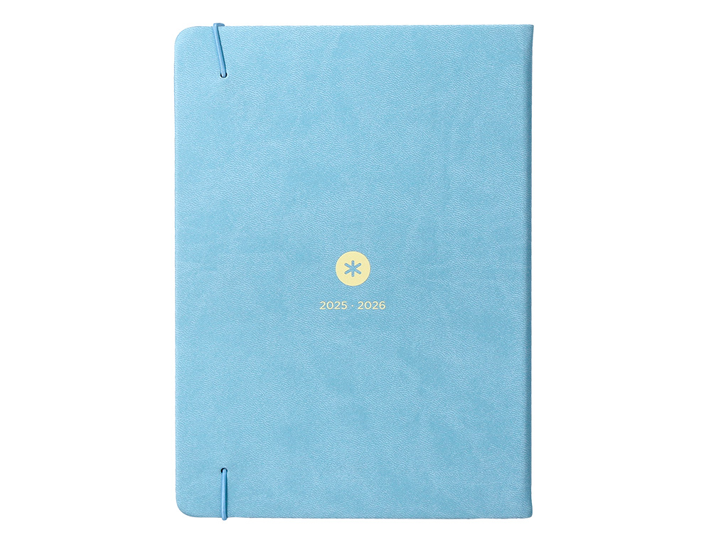 AGENDA ESCOLAR ANTARTIK 25-26 ENCUADERNADA GO! SIMIL PIEL AZUL SEMANA VISTA A5 BILINGE PAPEL FSC 80 GR