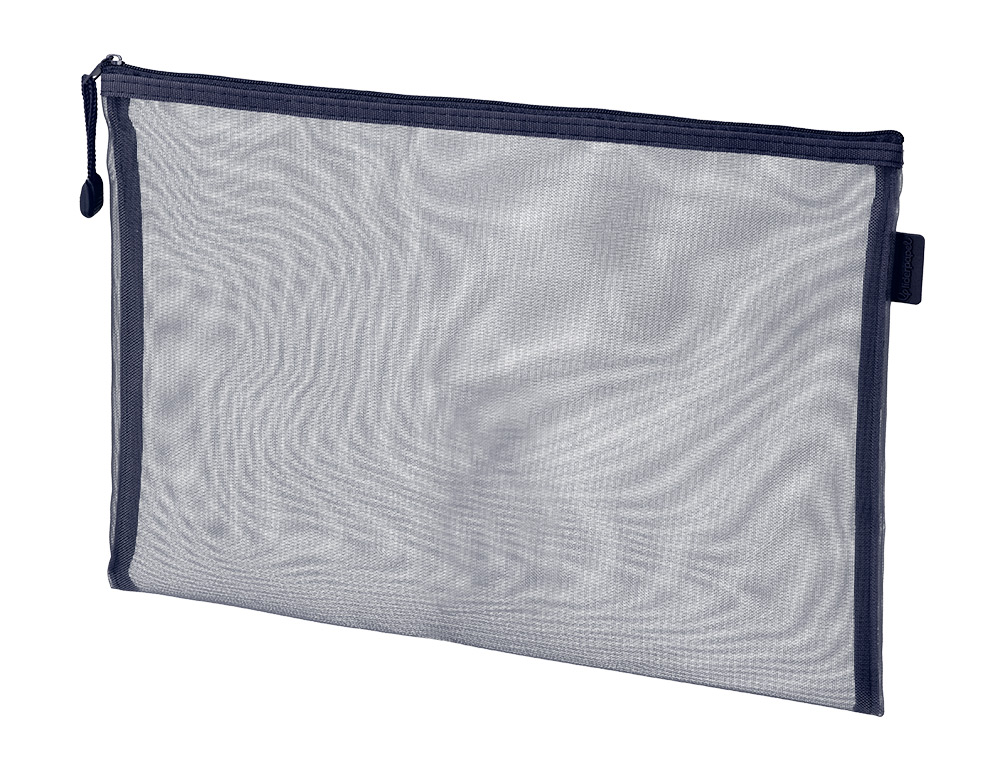 BOLSA ZIPPER BAG LIDERPAPEL POLIESTER TRANSPIRABLE MULTIUSOS DIN A4 AZUL MARINO