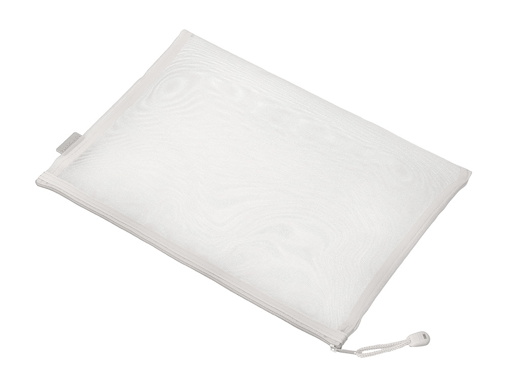 BOLSA ZIPPER BAG LIDERPAPEL POLIESTER TRANSPIRABLE MULTIUSOS DIN A4 BLANCO