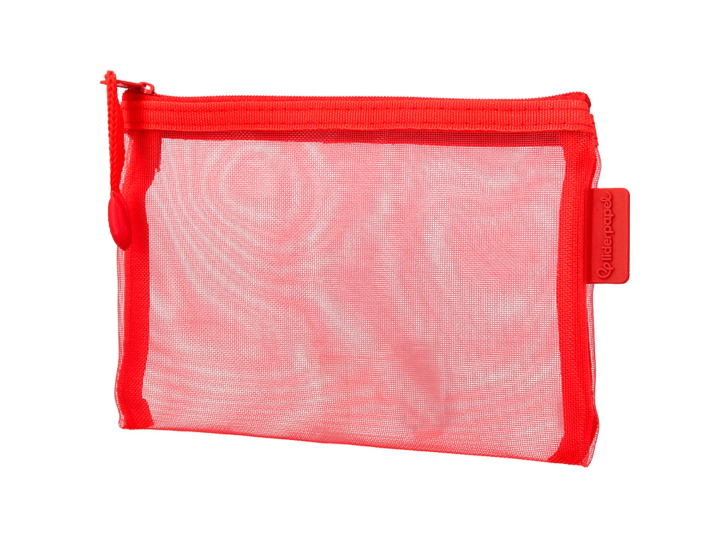 BOLSA ZIPPER BAG LIDERPAPEL POLIESTER TRANSPIRABLE MULTIUSOS DIN A6 ROJO