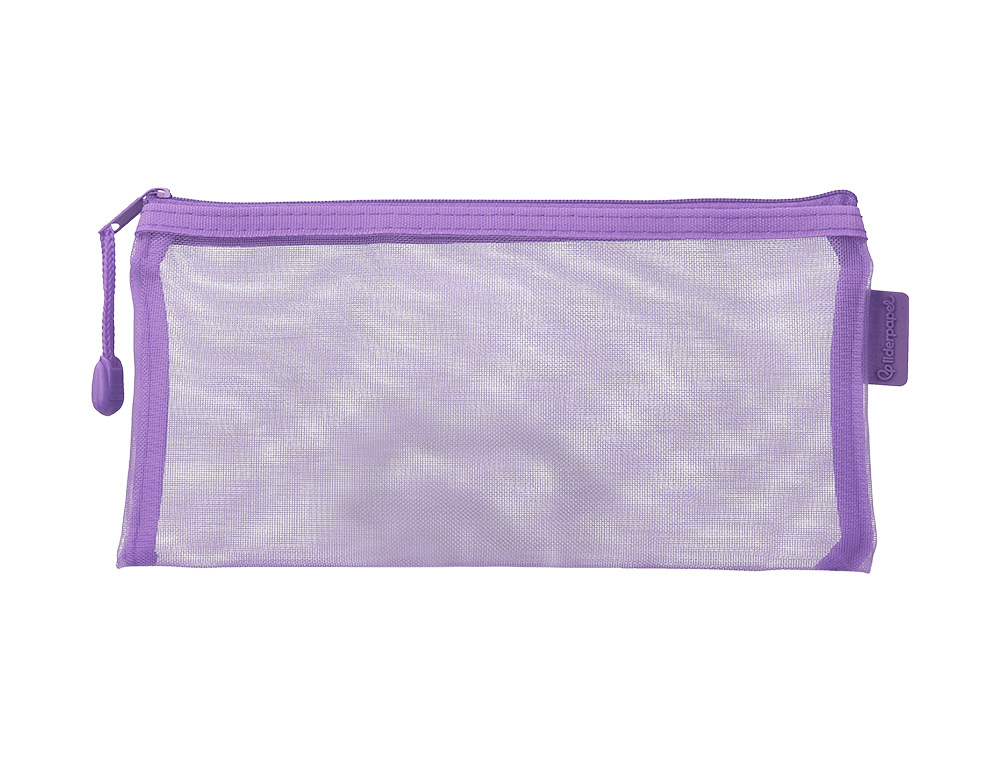 BOLSA ZIPPER BAG LIDERPAPEL POLIESTER TRANSPIRABLE MULTIUSOS TICKET 230X115 MM MORADO PASTEL