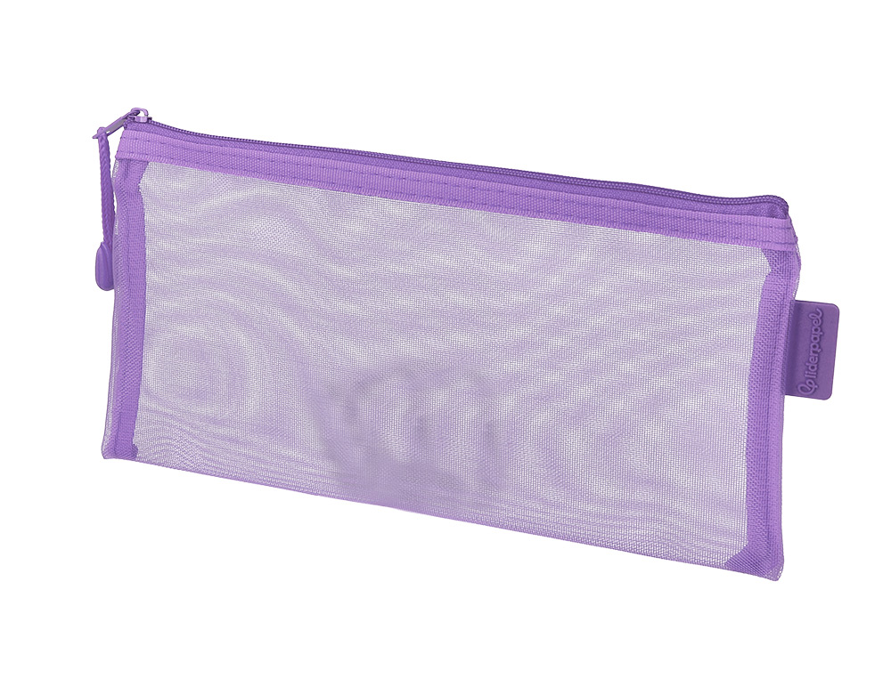 BOLSA ZIPPER BAG LIDERPAPEL POLIESTER TRANSPIRABLE MULTIUSOS TICKET 230X115 MM MORADO PASTEL