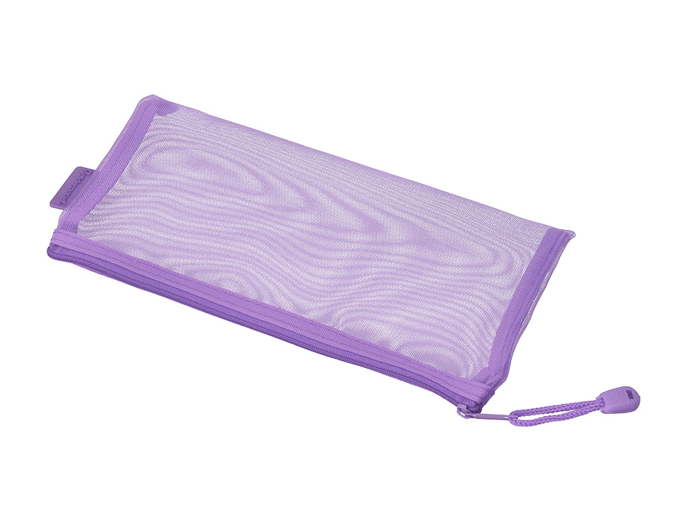 BOLSA ZIPPER BAG LIDERPAPEL POLIESTER TRANSPIRABLE MULTIUSOS TICKET 230X115 MM MORADO PASTEL