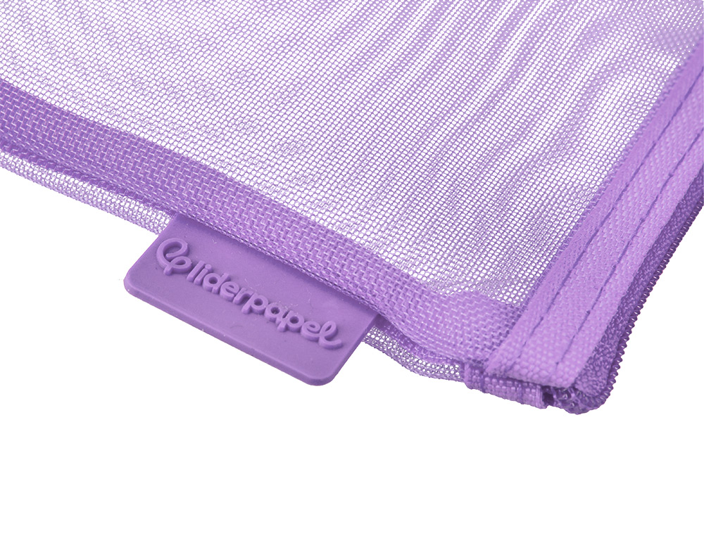 BOLSA ZIPPER BAG LIDERPAPEL POLIESTER TRANSPIRABLE MULTIUSOS TICKET 230X115 MM MORADO PASTEL