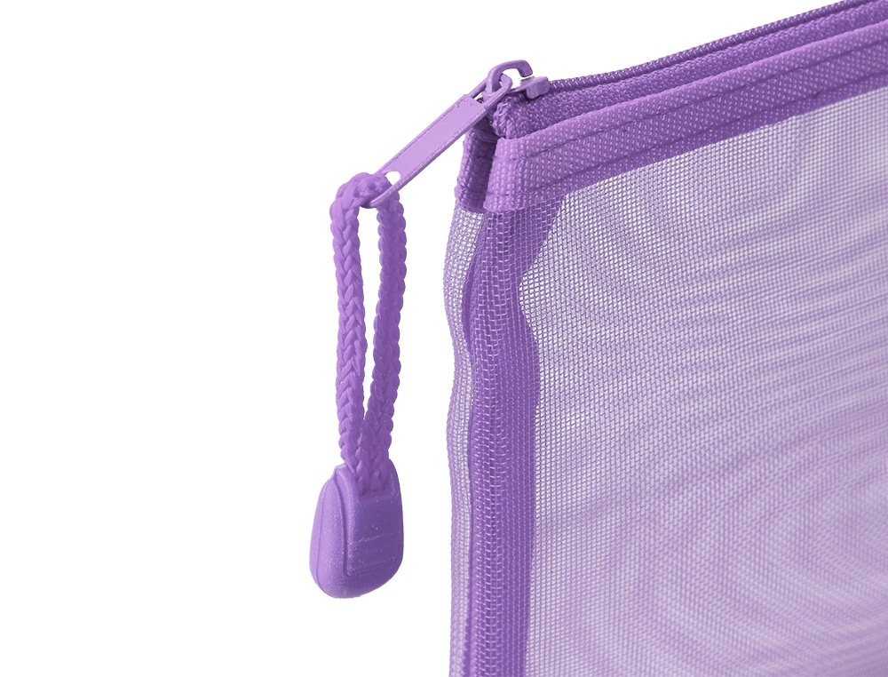 BOLSA ZIPPER BAG LIDERPAPEL POLIESTER TRANSPIRABLE MULTIUSOS TICKET 230X115 MM MORADO PASTEL