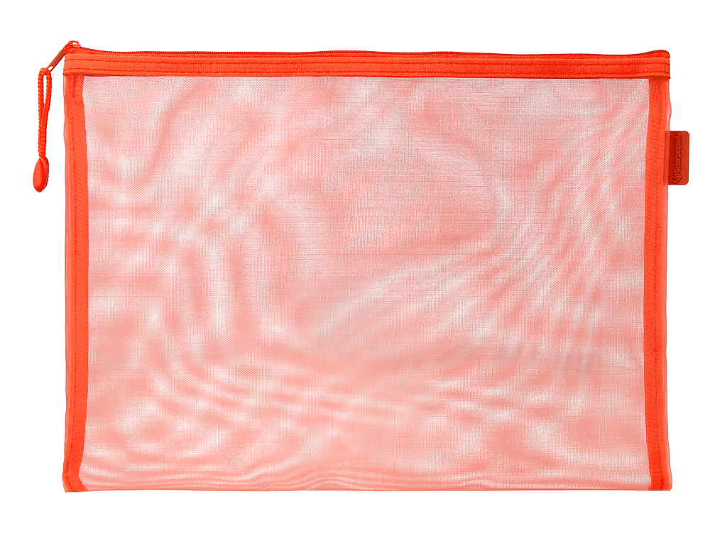 BOLSA ZIPPER BAG LIDERPAPEL POLIESTER TRANSPIRABLE MULTIUSOS DIN A4 NARANJA