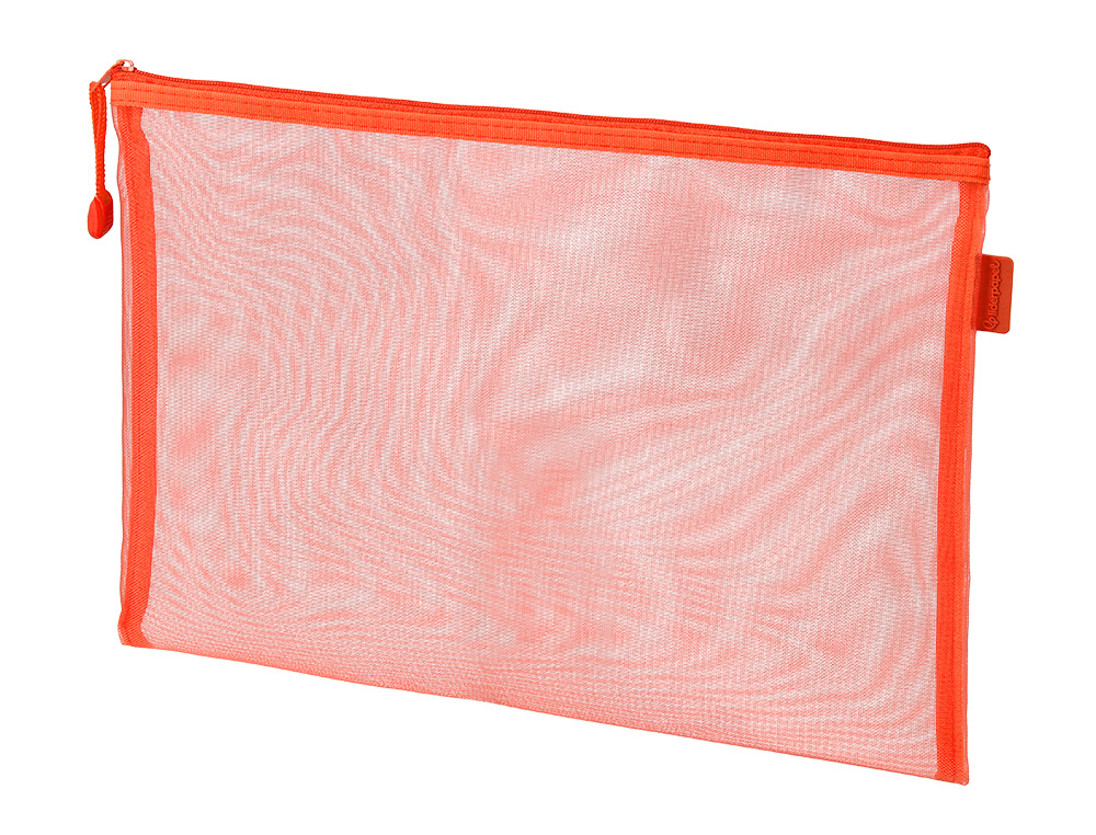 BOLSA ZIPPER BAG LIDERPAPEL POLIESTER TRANSPIRABLE MULTIUSOS DIN A4 NARANJA