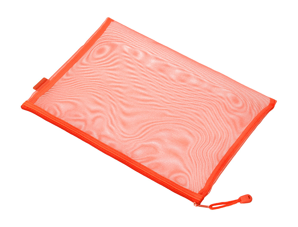 BOLSA ZIPPER BAG LIDERPAPEL POLIESTER TRANSPIRABLE MULTIUSOS DIN A4 NARANJA
