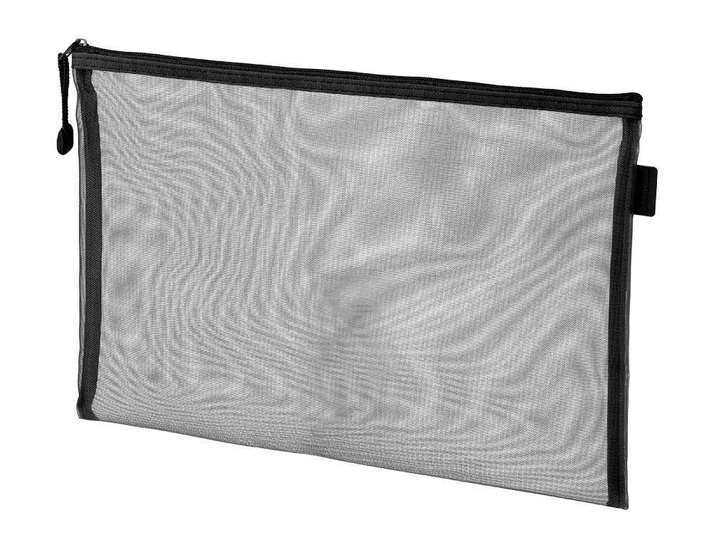 BOLSA ZIPPER BAG LIDERPAPEL POLIESTER TRANSPIRABLE MULTIUSOS DIN A4 NEGRO