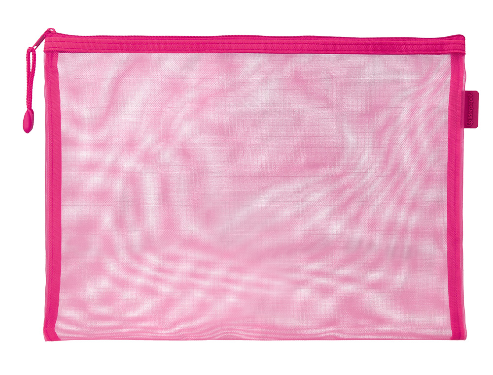 BOLSA ZIPPER BAG LIDERPAPEL POLIESTER TRANSPIRABLE MULTIUSOS DIN A4 ROSA