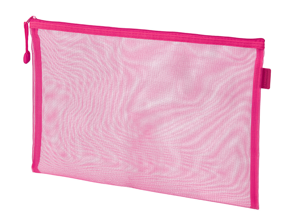 BOLSA ZIPPER BAG LIDERPAPEL POLIESTER TRANSPIRABLE MULTIUSOS DIN A4 ROSA