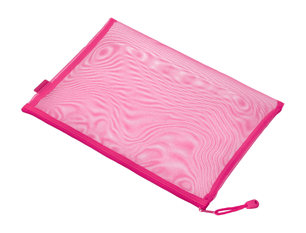 BOLSA ZIPPER BAG LIDERPAPEL POLIESTER TRANSPIRABLE MULTIUSOS DIN A4 ROSA