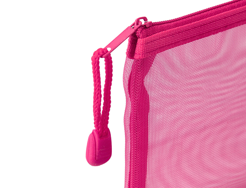 BOLSA ZIPPER BAG LIDERPAPEL POLIESTER TRANSPIRABLE MULTIUSOS DIN A4 ROSA