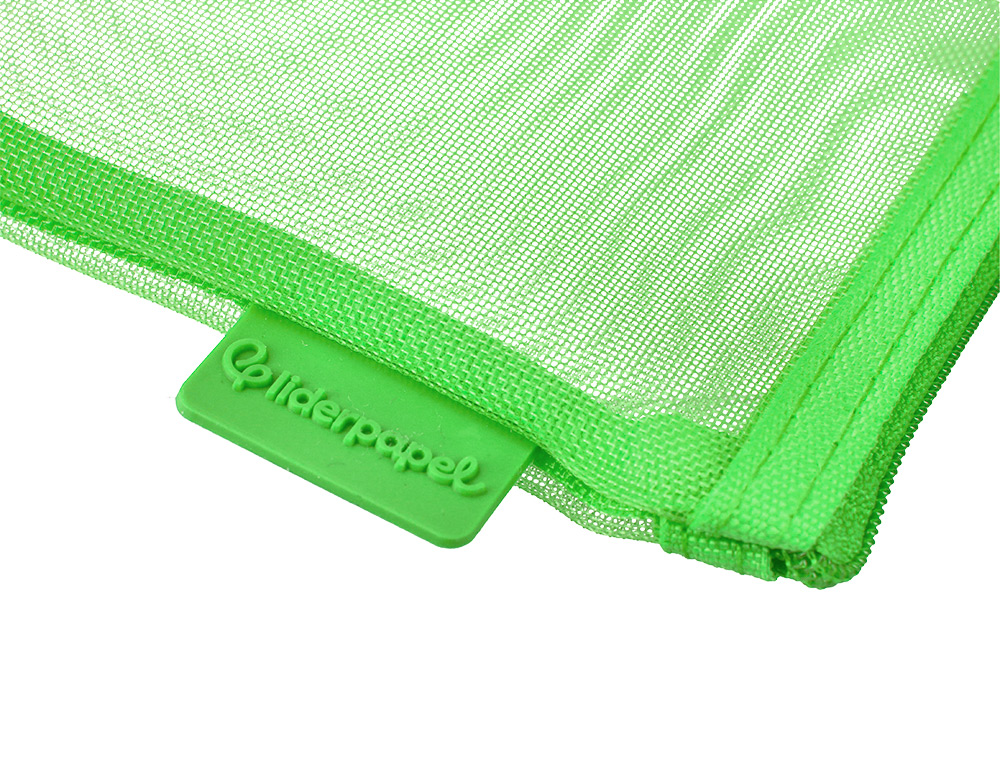 BOLSA ZIPPER BAG LIDERPAPEL POLIESTER TRANSPIRABLE MULTIUSOS DIN A4 VERDE PASTEL