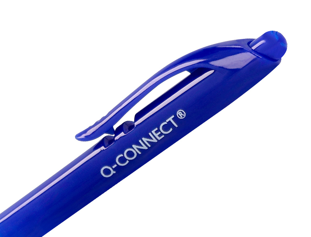 BOLIGRAFO Q-CONNECT RETRACTIL CON CLIP DISEO FINO TINTA ACEITE 0,7 MM COLOR AZUL