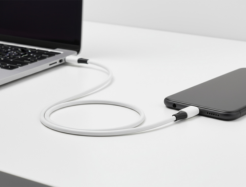 CABLE USB-C A USB-C Q-CONNECT PVC LONGITUD 2M BLANCO