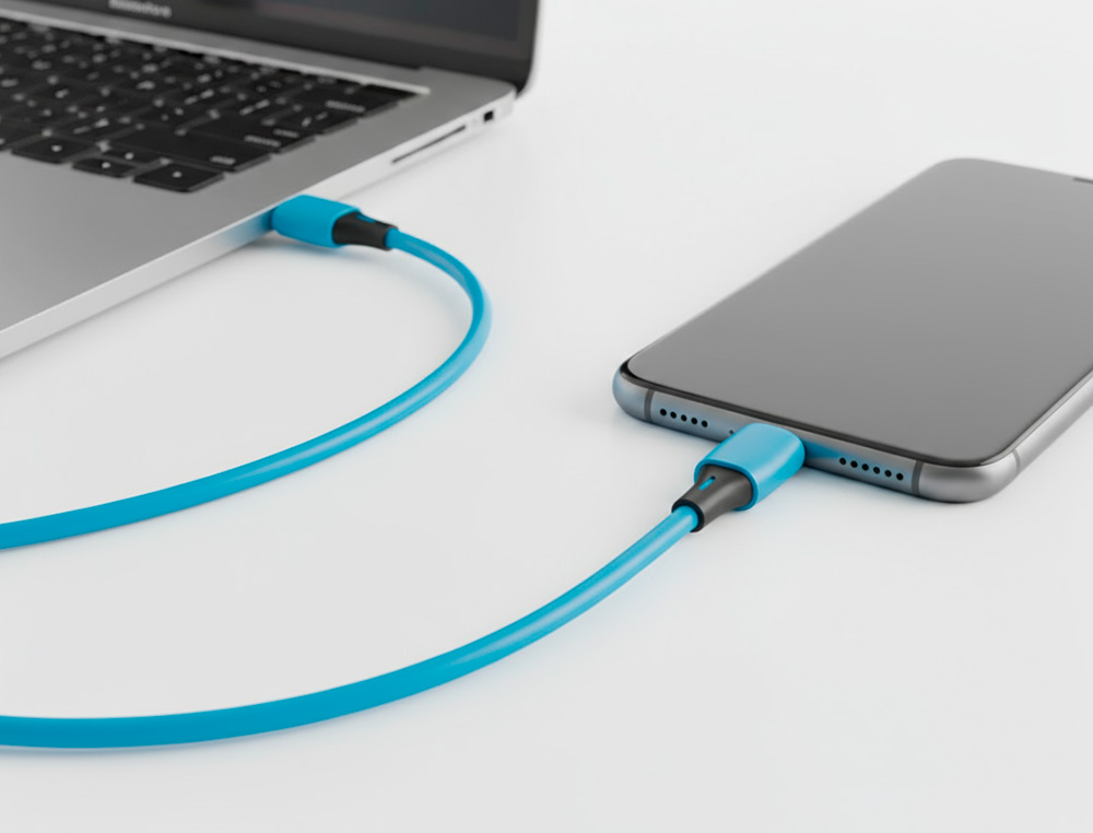CABLE USB-C A USB-C Q-CONNECT PVC LONGITUD 2M AZUL