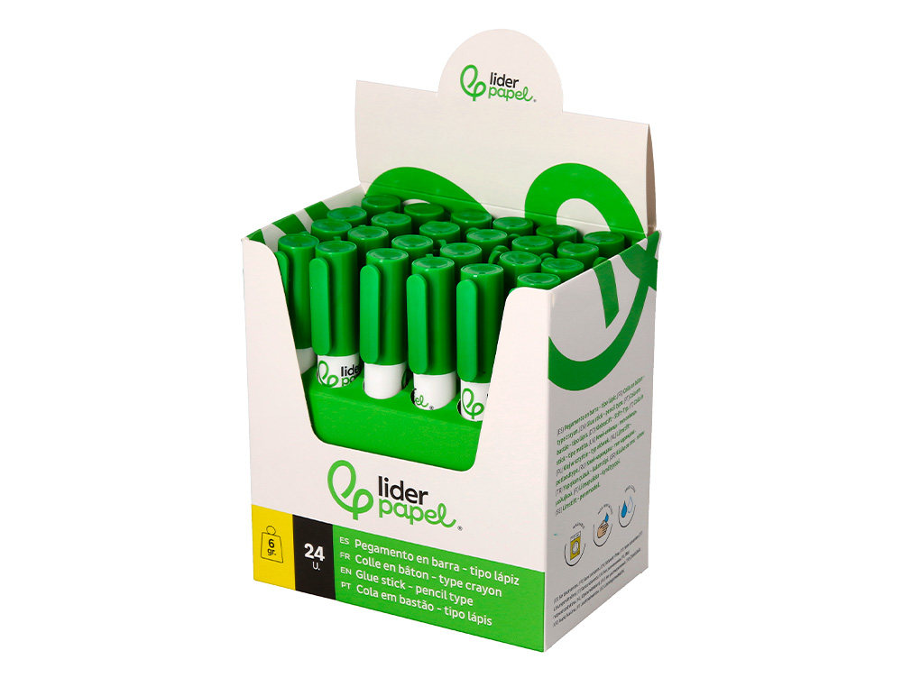 PEGAMENTO LIDERPAPEL EN BARRA 6 GR BOLIGRAFO CON CLIP