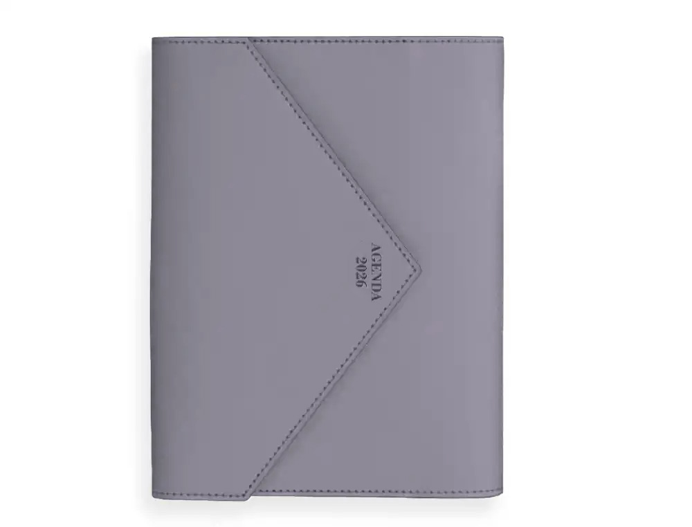 AGENDA ENCUADERNADA LIDERPAPEL PSARA A5 2026 DIA PAGINA MORADO PAPEL 70 GR FSC