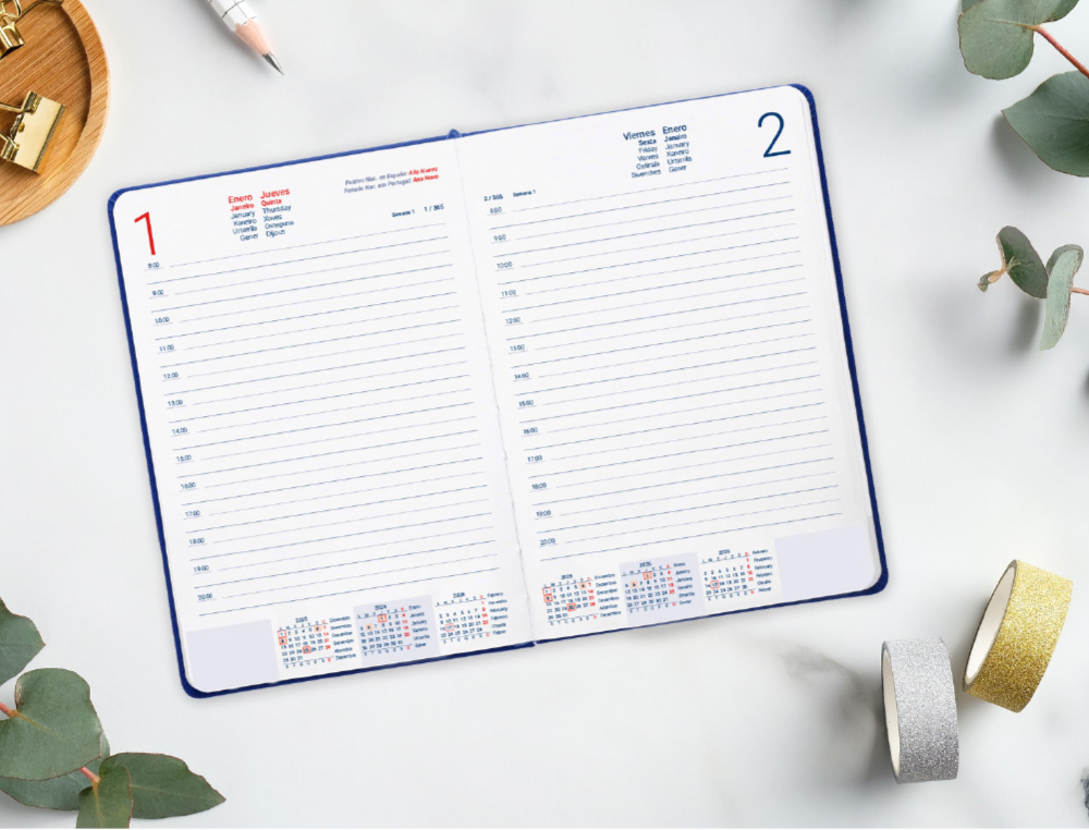 AGENDA ENCUADERNADA LIDERPAPEL EFIRA A5 2026 DIA PAGINA ROSA NUDE2 PAPEL 70 GR FSC