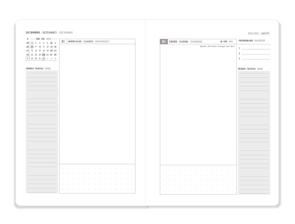 AGENDA ESPIRAL ANTARTIK MANIFEST A5+ 2026 DA PGINA NEGRO PAPEL 80G FSC