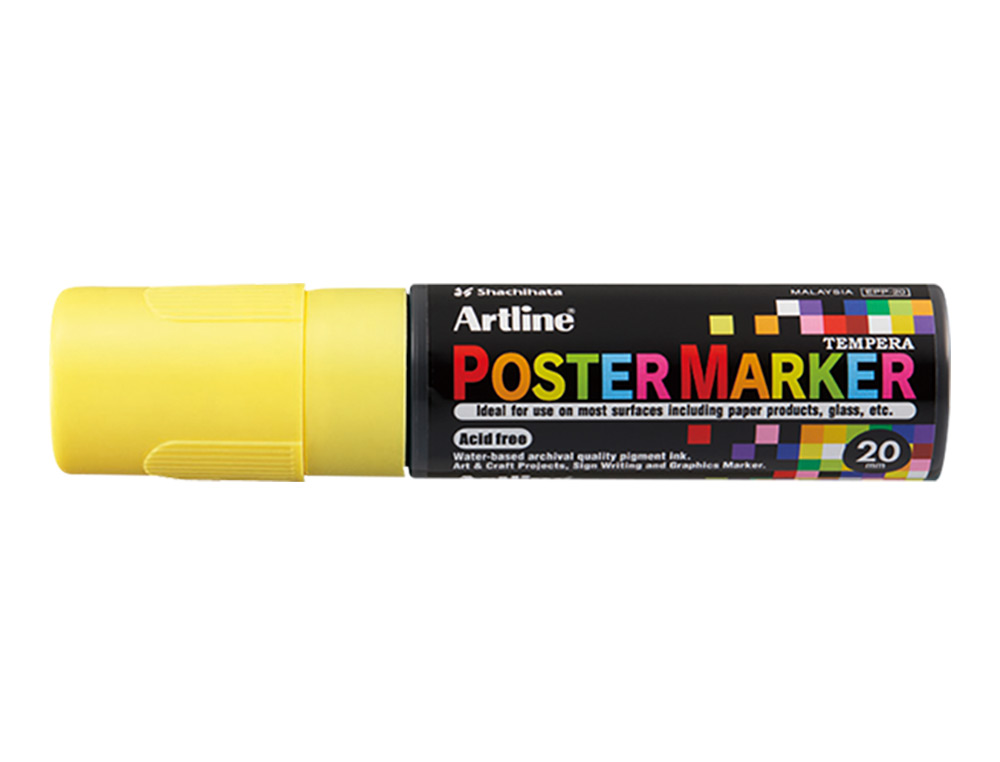 ROTULADOR ARTLINE POSTER MARKER EPP-20 PUNTA RECTANGULAR 20 MM COLOR AMARILLO FLUOR