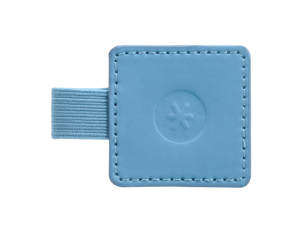 PORTABOLIGRAFO AUTOADHESIVO ANTARTIK PARA CUADERNO NOTE CON ELASTICO HASTA 15 MM GROSOR 80 MM AZUL CLARO 40X40