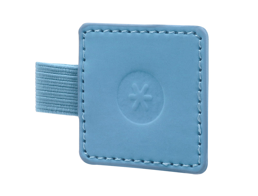 PORTABOLIGRAFO AUTOADHESIVO ANTARTIK PARA CUADERNO NOTE CON ELASTICO HASTA 15 MM GROSOR 80 MM AZUL CLARO 40X40