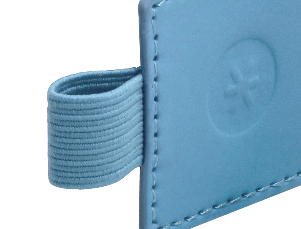 PORTABOLIGRAFO AUTOADHESIVO ANTARTIK PARA CUADERNO NOTE CON ELASTICO HASTA 15 MM GROSOR 80 MM AZUL CLARO 40X40