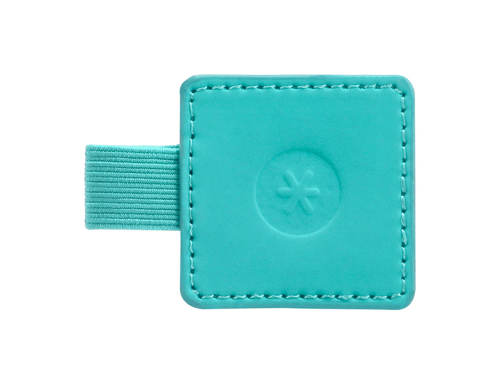 PORTABOLIGRAFO AUTOADHESIVO ANTARTIK PARA CUADERNO NOTE CON ELASTICO HASTA 15 MM GROSOR 80 MM TURQUESA 40X40