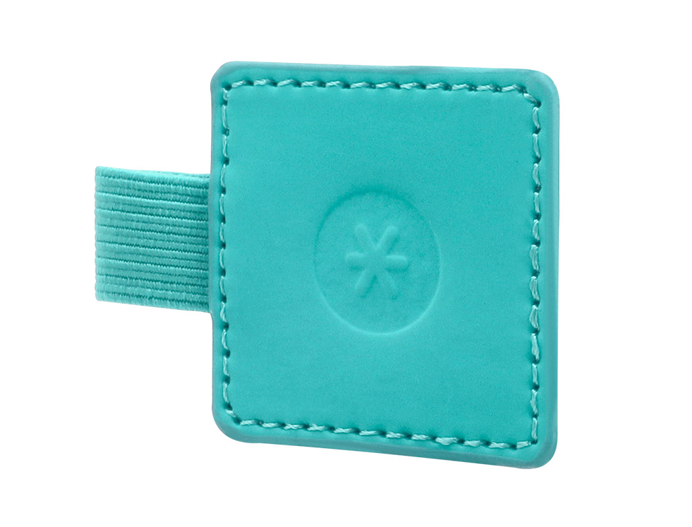 PORTABOLIGRAFO AUTOADHESIVO ANTARTIK PARA CUADERNO NOTE CON ELASTICO HASTA 15 MM GROSOR 80 MM TURQUESA 40X40