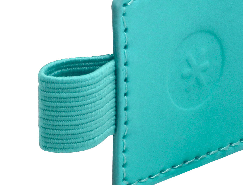 PORTABOLIGRAFO AUTOADHESIVO ANTARTIK PARA CUADERNO NOTE CON ELASTICO HASTA 15 MM GROSOR 80 MM TURQUESA 40X40
