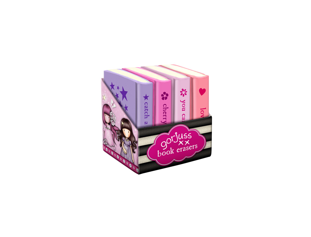 GOMA SAFTA CON FORMA DE LIBRO GORJUSS SPARKLE & BLOOM