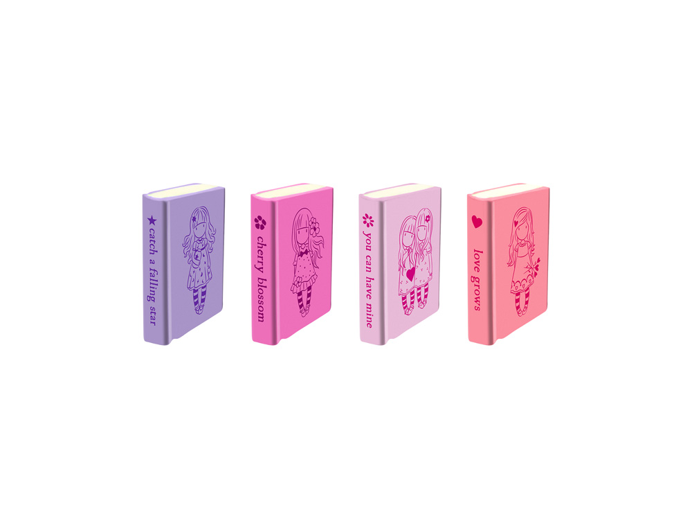 GOMA SAFTA CON FORMA DE LIBRO GORJUSS SPARKLE & BLOOM