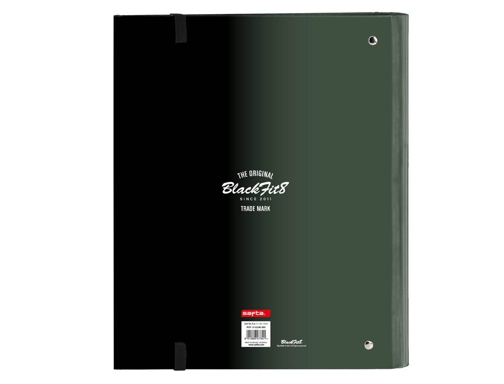 CARPETA 4 ANILLAS SAFTA A4 CON RECAMBIO 100 HOJAS BLACKFIT8 GRADIENTE 270X35X320 MM