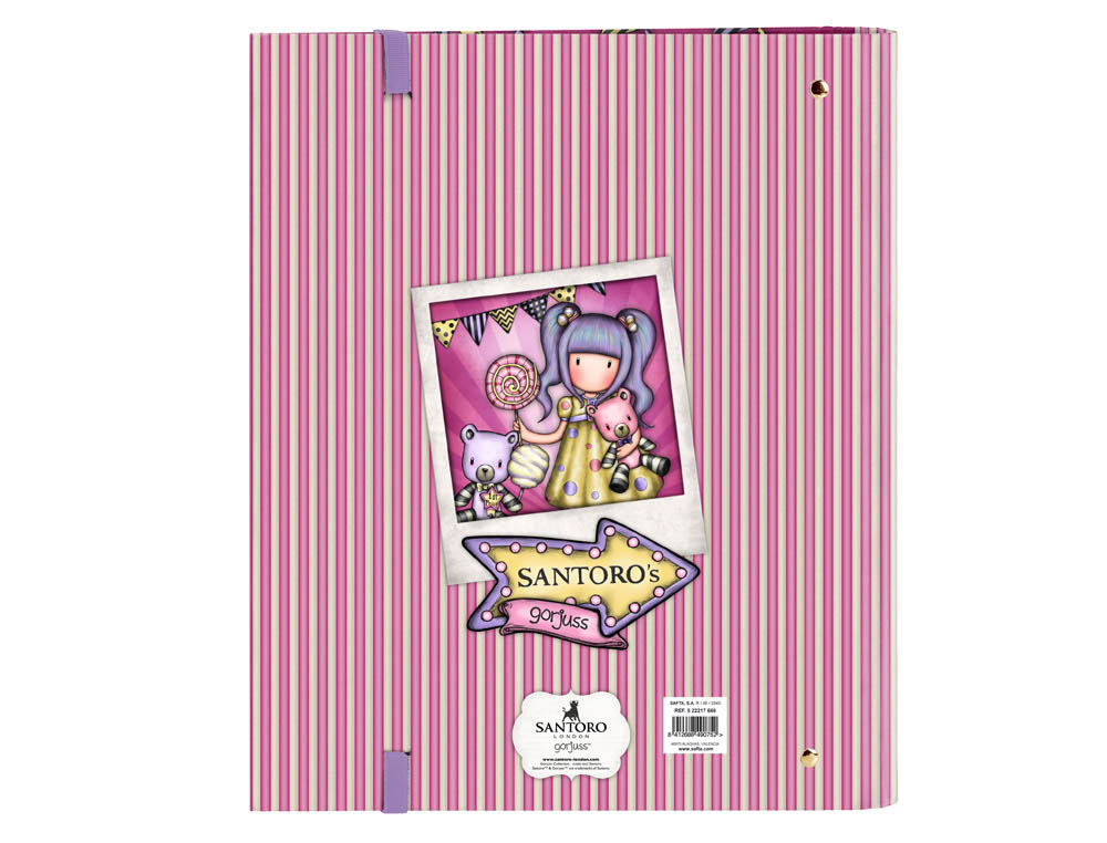 CARPETA 4 ANILLAS SAFTA A4 CON RECAMBIO 100 HOJAS GORJUSS FAIRGROUND 270X35X320 MM