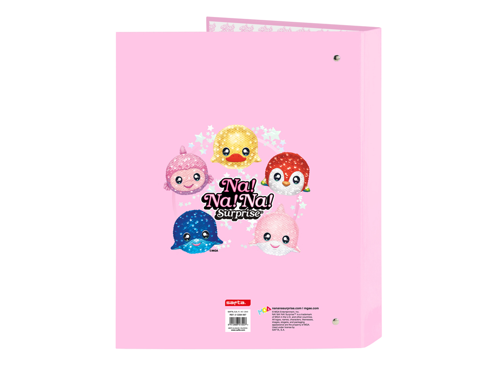 CARPETA CARTON FOLIO 4 ANILLAS MIXTAS SAFTA NA NA NA SURPRISE SPARKLES 265X40X330 MM