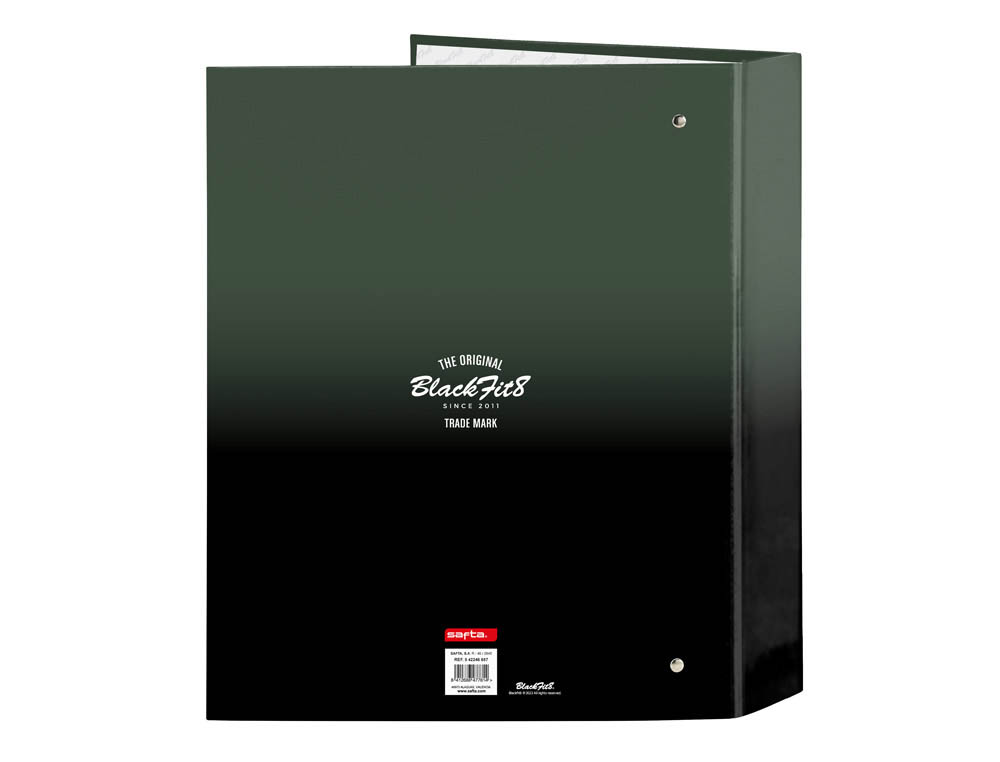 CARPETA CARTON FOLIO 4 ANILLAS SAFTA LOMO ANCHO BLACKFIT8 GRADIENTE 270X60X330 MM