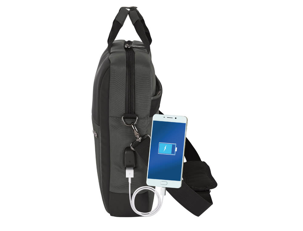 CARTERA ESCOLAR SAFTA BUSINESS (BLACK-BLUE-GREY) MALETIN ORDENADOR 15,6