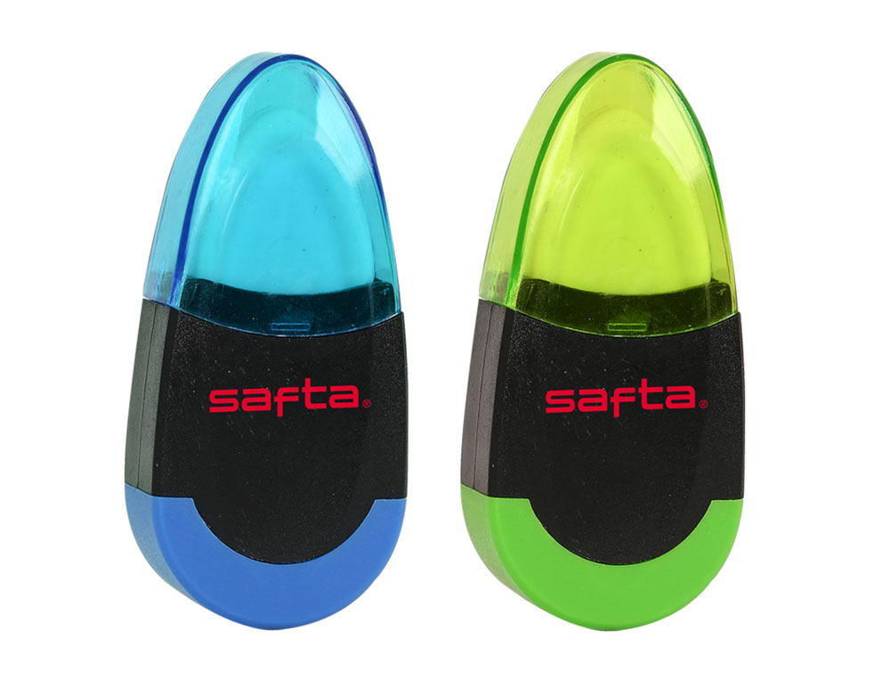 SACAPUNTAS CON DEPOSITO Y GOMA SAFTA 230X160X75 MM